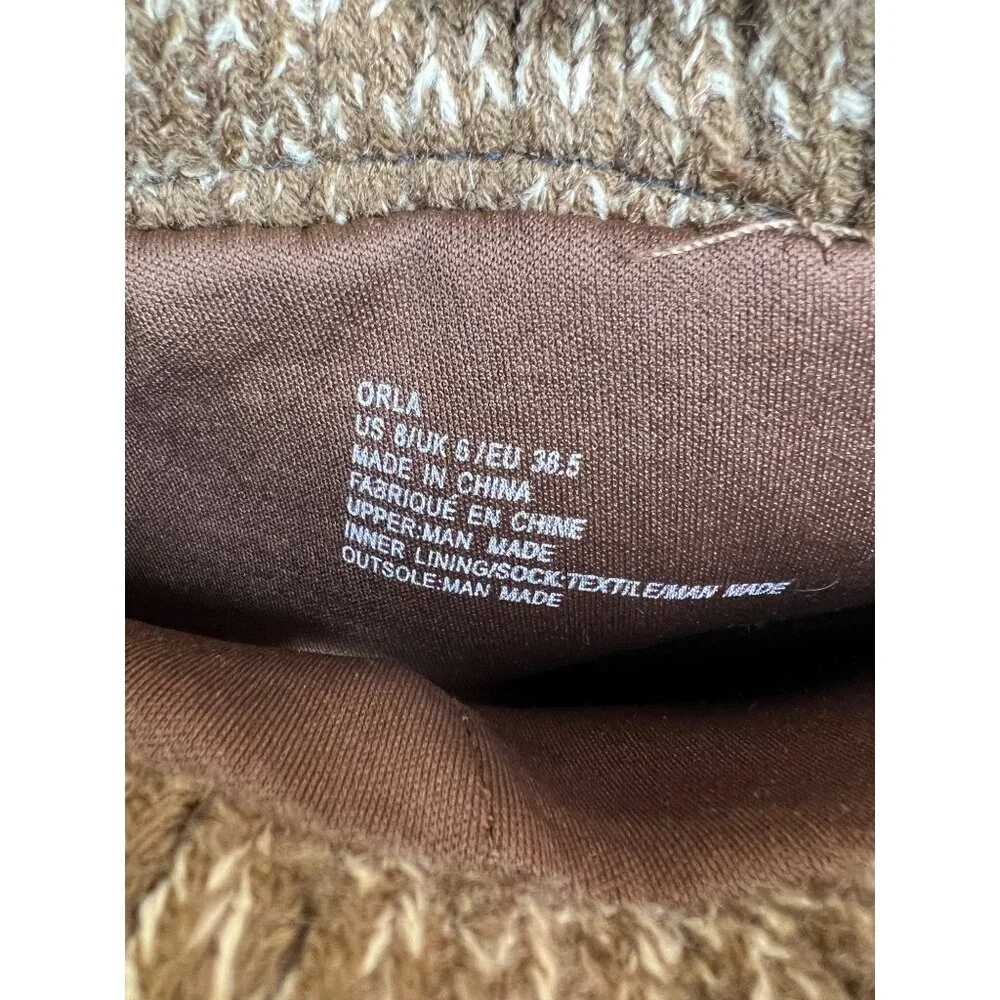 Shoedazzle Orla Brown Knee-High Boots Brown Knitted Cuff Women’s Size 8